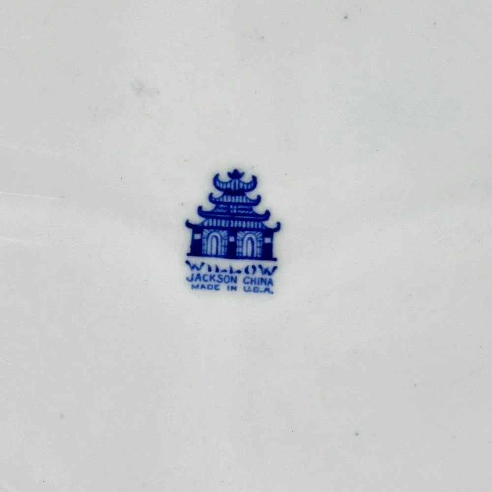 Jackson China Blue Willow Divided Grill Plate 9.5 Inch Vintage Restaurant Ware